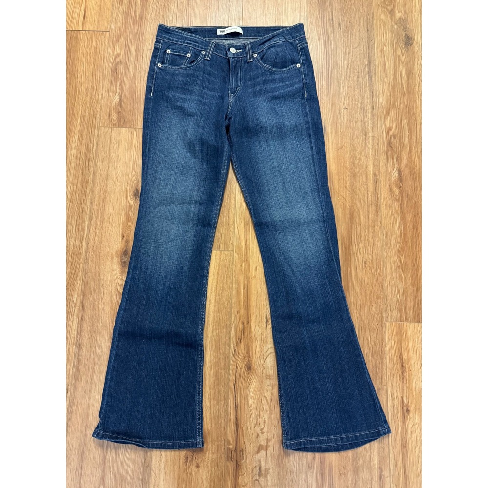 Levis 518 Superlow Bootcut Jeans Y2K Low Rise Dark Wash Stretch Womens 30x31